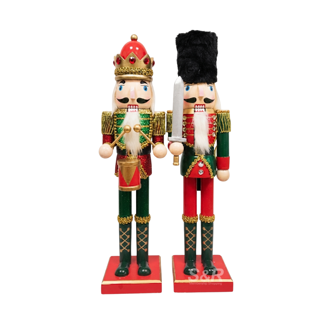 Simply Christmas 38cm Wooden Nutcrackers 2 Pieces